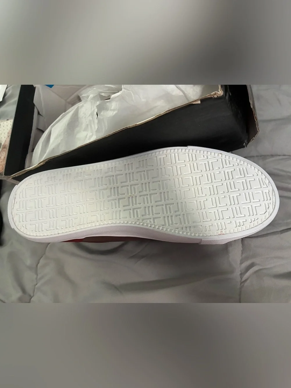 London Fog Men's Burgundy Slip-On Trainer with White Sole